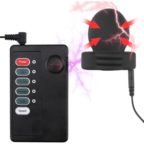 Electric Shock Glans Trainer Adult Products Penis Electro Stimulator Therapy Penis Massage Sex Toys For Men Delay Training
