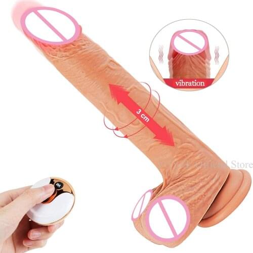 Remote Thrusting Dildo Vibrators for Women Huge Dick Lesbian Sex Toys Adult Erotic Machine Realistic Penis Female Masturbation