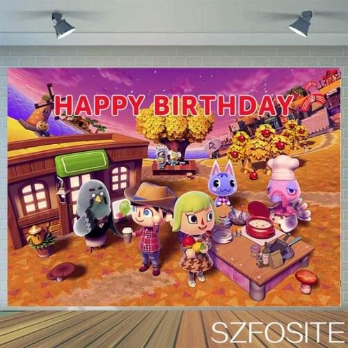 Cartoon Children and Animals Party Through Themed Backdrop Boy Birthday Table Decoration Photography Photo Kid Custom Background