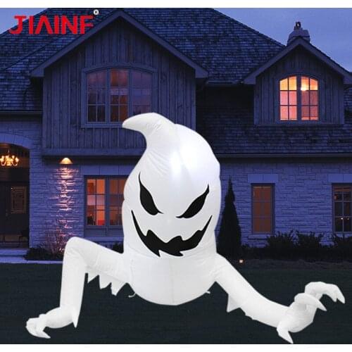 Giant Halloween Led Lighted Decoration Patio Party Decor Outdoor Inflatable Toys Fear White Ghost With Build-In Holiday Gifts