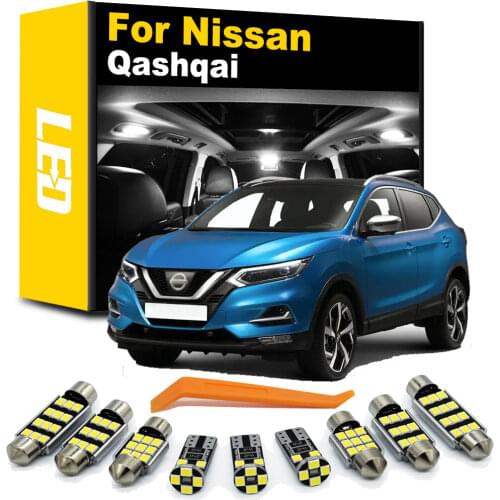 Perfect Canbus LED bulb Interior Reading map dome + License plate + vanity mirror light kit For 2007-2020 Nissan Qashqai J10 J11