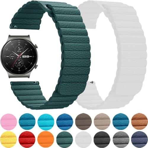 Loop Leather Strap For HUAWEI WATCH GT 2 Pro Band 3 3pro Magnetic Wrist Bracelet For HONOR Magic ES GS 20mm 22mm Belt Watchbands