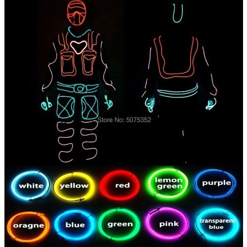 Creative Costume Dance DJ Neon EL Light Up Clothes Flashing Clothing Halloween Waterproof LED Luminous Costume For Event Party