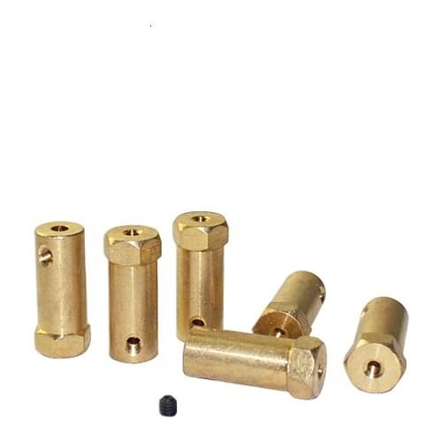 GKTOOLS D12L30 Hex Coupler Brass Tire Connector 3/4/5/6/7/8mm Coupling for Decelerate Motor Shaft Robot Smart Car Wheel