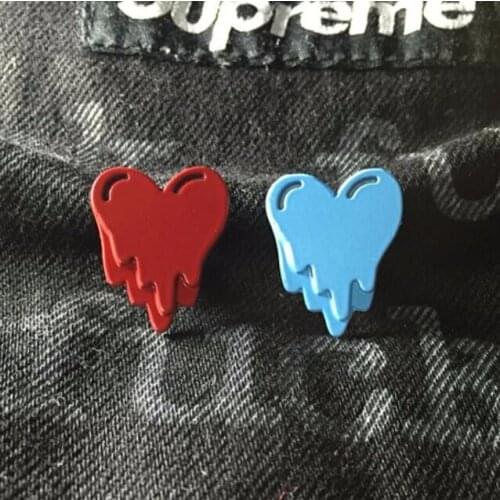 Fashion jewelry accessories metal painted bleeding heart badge brooch pin