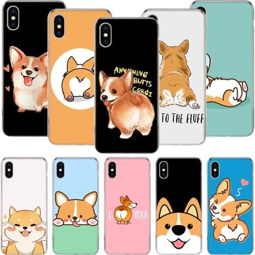 Cartoon Corgi Super Cute Dog Phone Case For iPhone 11 12 Pro XS XR X Max 7 8 6 6S Plus Mini + 5 SE Pattern Customized Coque Cove