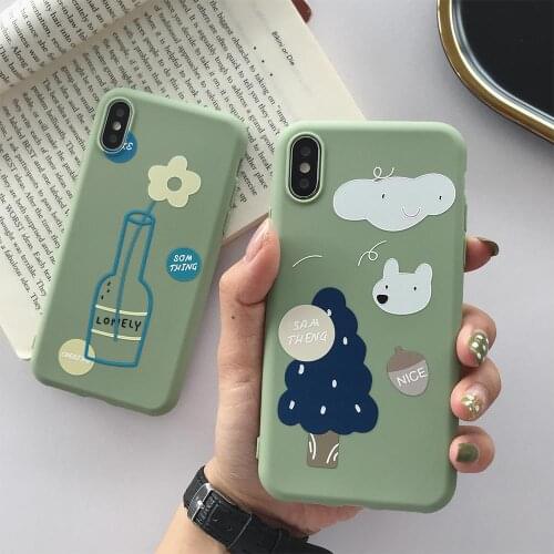 Soft TPU Matte Case For iPhone 7 Plus XR XS X Xs Max 8 Plus Cases TPU Flower Tree Pattern Phone Cover For iPhone 6S 6 Plus Case