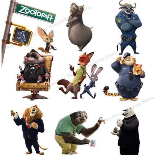 Disney Zootopia Ironing on Patches Disney cute Hot Transfers Clothing Patches Cartoon DIY Clothes Bag Decration Sticker Gifts