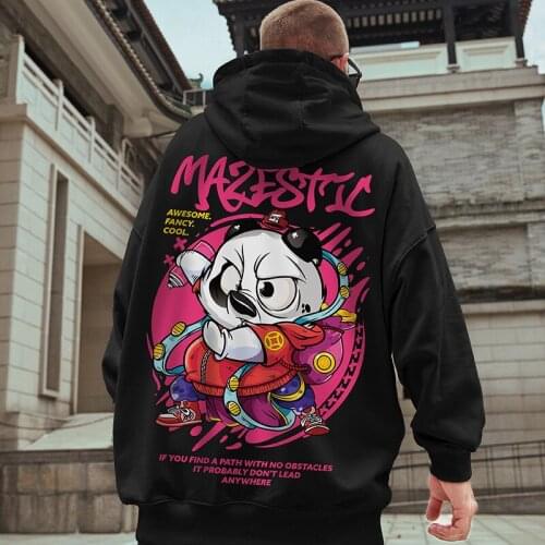 2021 New Autumn Winter Warm Mens Hooded Sweater, Fashion Panda, Astronaut 3D Loose Large Sports Hoodies, Street Hip-hop Clothes