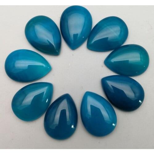Wholesale 25x18mm natural Blue stripe onyx stone beads teardrop CAB CABOCHON for jewelry accessories Free shipping 20pcs/lot