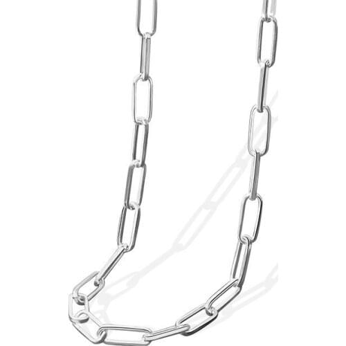 Personality Womens Serial Necklace Silver Plated Smooth Square Cross Necklace Chain Charm Womens Hip Hop Party Jewelry Hip Hop