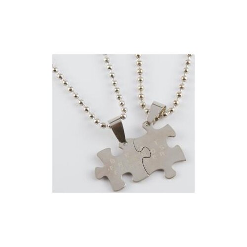 Jigsaw Figured Friendship Amulets (Double Necklace)