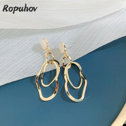 Ropuhov 2021 New Arrival Korean Trendy Dangle Earings Fashion Jewelry for Women Chinese Fashion