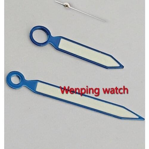 Blue edge Green luminous Watch hands fit ETA 6497,6498 seagull ST36 Movement p854