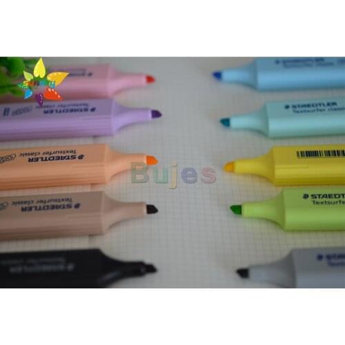 Staedtler 364C Macarone color fluorescent notebook stroke key 5/8/10 color marker quick dry fluorescent pen art supplies