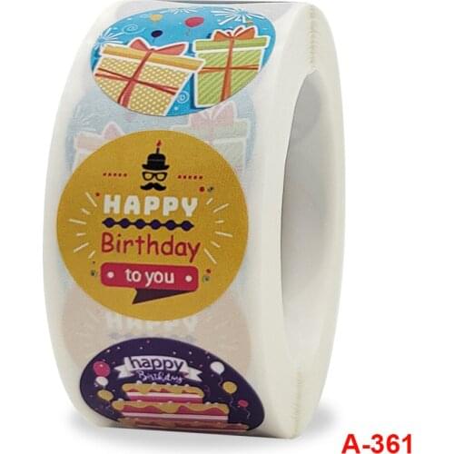 Roll up childrens happy stickers 8 patterns party decoration greeting card label