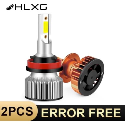 HLXG with ZES Chips led headlight bulb Headlamp canbus LED h7 H8 H9 H11 H4 9005 HB3 9006 HB4 LED mini 80W 15000LM Auto car lamp