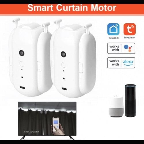 Tuya Smart Curtain Motor BT Voice Control Swithbot Electric Curtain Robot APP Control Timer Setup for T-Rail/U-Rail