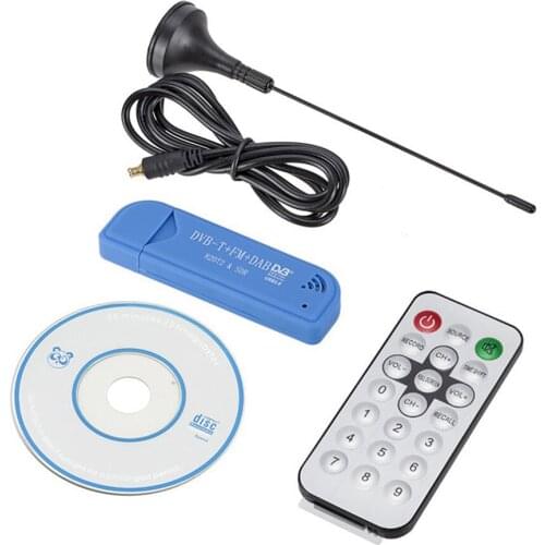 USB Digital 2.0 DVB-T Stick DAB FM SDR Receiver Usb RTL2832U+R820T2 TV Tuner with Antenna Remote Control Dongle Stick Connector