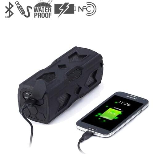 Waterproof Bluetooth NFC Speaker 1800mAh Power Bank Wireless Shockproof Stereo Player Music Audio Sound Subwoofer Box