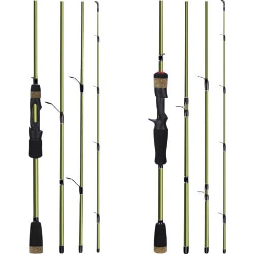 WH Lure fishing rod 1.8m/1.98m/2.1m M Power Casting/Spinning short insert sections Fishing Rods Carbon Spinning Portable pole