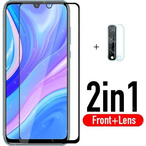 2-in-1 protective glass For huawei y8p camera screen protector on for huawei y8 p y 8p huaweiy8p safety protective film 6.3