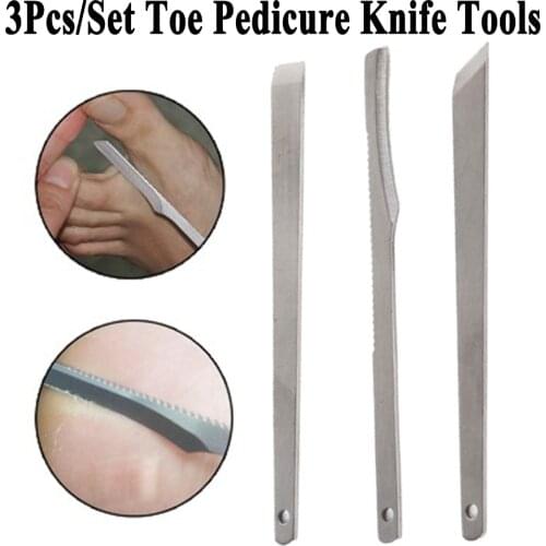 3 Pcs/Set Toe Pedicure Knife Nail Clipper Feet Scraper Tools Dead Skin Removers Nail Foot Care Tool Kit Ingrown Cuticle Tools
