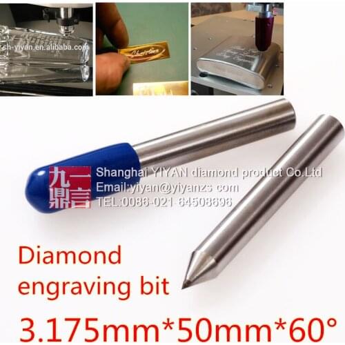 5pcs/lot Dremel engraver use diamond drag knife engraving bit with 3.175mm shank 60 degree diamond tip point for cnc machine