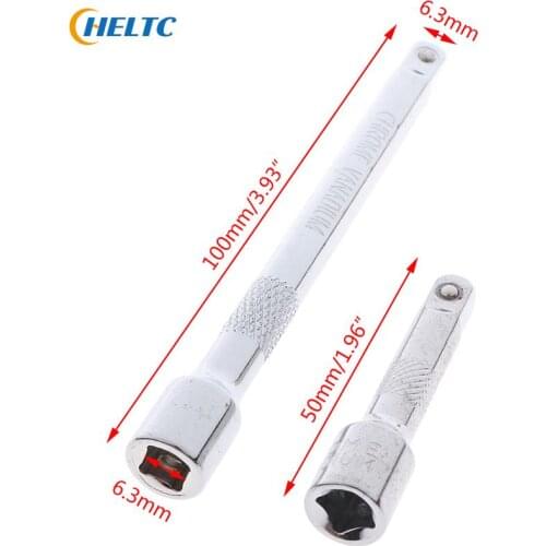 50/100mm 2Size Long Ratchet Wrench Extension Bar 1/4 Drive Ratchet Socket Extender Socket Tool