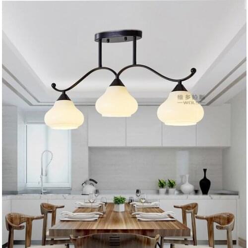 American style retro modern minimalist glass Pendant Lights personality iron glass bar restaurant coffee shop lamps LU808165