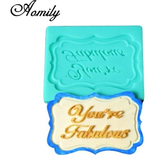 Aomily You're Fabulous Words Silicone Mold Handmade DIY Cookies Chocolate Mould Kitchen Bakery Cake Fondant Baking Tools