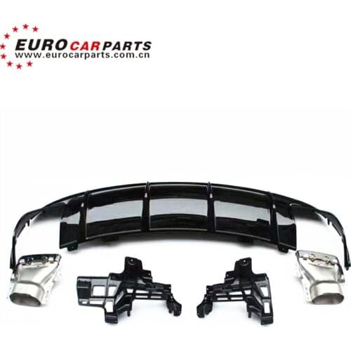 CLA45 diffuser with muffler tips fit for CLA class w117 cla200 cla220 cla260 to CLA45 2016 2017 year PP material