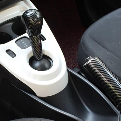 Car gear lever handbrake decorative cover For Mercedes Smart 453 Fortwo Forfour Interior Parking handle Decoration Accessories