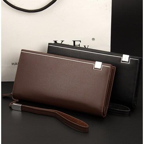 2018 Baellerry Business Mens Wallets Solid PU Leather Long Wallet Portable Cash Purses Casual Standard Wallets Male Clutch Bag