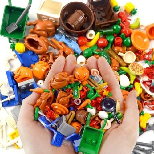 City Friends Accessories Parts Building Block Fruit Bread Food Banana Hot Dog Compatible All Brands City Blocks Bricks Toys