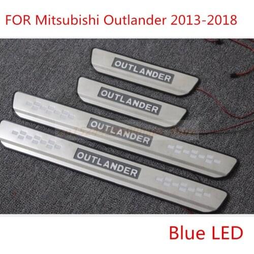 FOR Mitsubishi Outlander 2007-2012/2013-2019 With Blue LED light High quality stainless steel Scuff Plate/Door Sill ,car styling