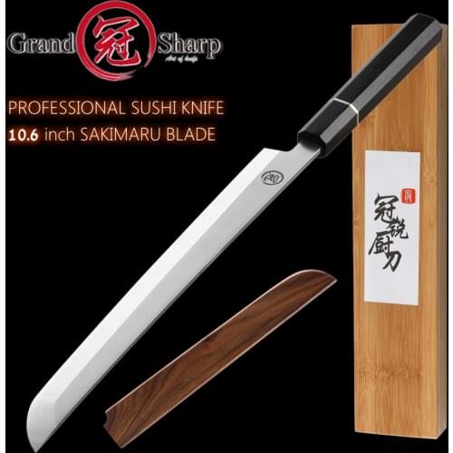 Grandsharp Sakimaru Knife Japanese Kitchen Knives Chef Cokking Tool Sushi Sashimi Knife Wooden Gift Box Saya Scabbard Mini Sword
