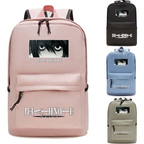 Women Death Note Backpack Canvas Bagpack School Bag Travel Shouler Knapsack Fashion Women Boys Girls School Laptop Bag Bookbags