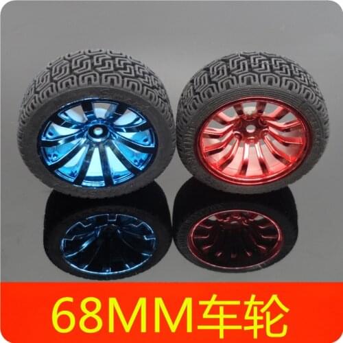 68MM Tires Wheel 12mm DIY R/C Car Truck Robort Model Toys Spare Parts Accessories