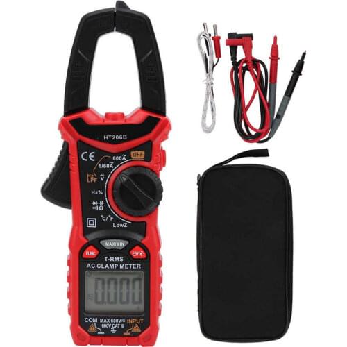 HT206B HT206D Professional Digital Clamp Multimeter AC DC Current Plier Voltage Indicator Voltmeter Ammeter Tester Amperemeter