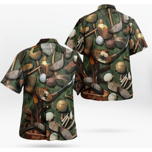 2021 New 3D Printing Golf Hawaii Retro Shirts Men Summer Short-sleeved Beach Shirt Men Shirts Oversize Camisa Masculina 5XL-94