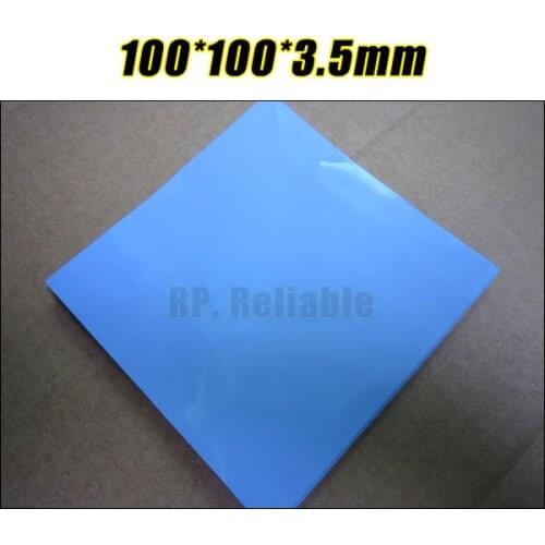 100*100*3.5mm Soft Silicone Thermal Pad /Thermal Conductive Pad for Chipset /Chip /IC /GPU /VRAM /LED Gap Seal Insulation Blue