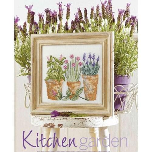 Three pots cross stitch kit DMC brand thread animal dog count canvas fabric embroidery handmade needlework