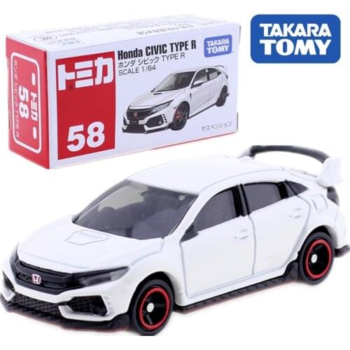 Takara Tomy Tomica No. 58 Honda Civic Type R Model Kit 1:64 DieCast Car Mould Pop Miniature Baby Toys Collectibles