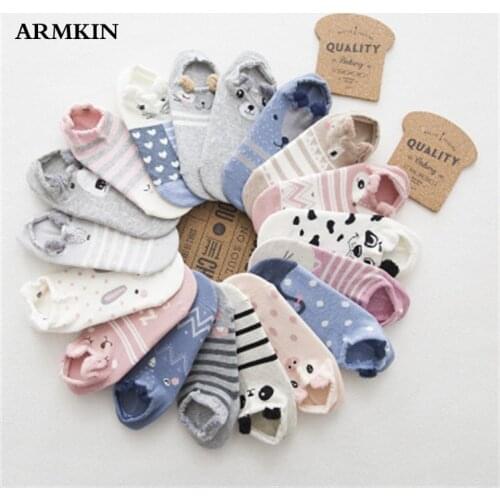 ARMKIN Super Cute women Girls animal Socks Cotton Breathable Ankle Socks Fashion Korea Stereo ear Cat Fox Sock for Christmas