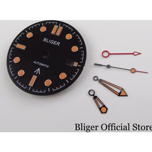 New Blue 31mm Watch Dial with Date Window + Watch Hand Fit GMT Automatic Movement