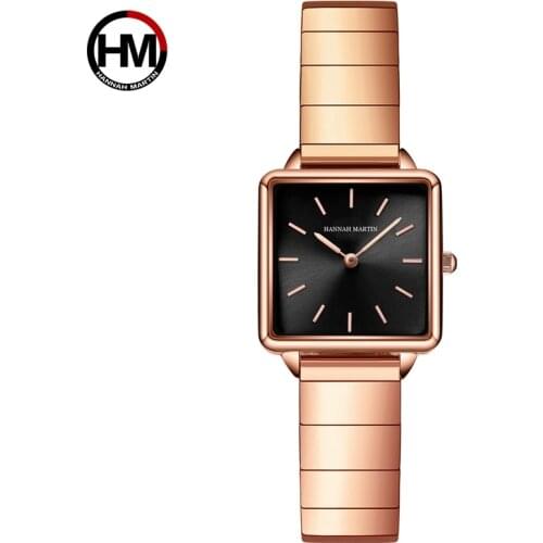 Simple Design New Style Band Japan Quartz Rose Gold Fashion Casual Brand Free Shipping Wristwatch Lady Square Watches For Women