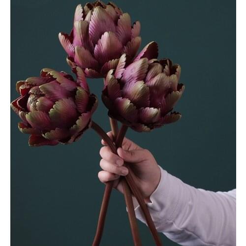 Modern Style Artificial Flowers Home Decorative Fake Flowers 1 Piece Display Beautiful Artichoke Holiday Decor
