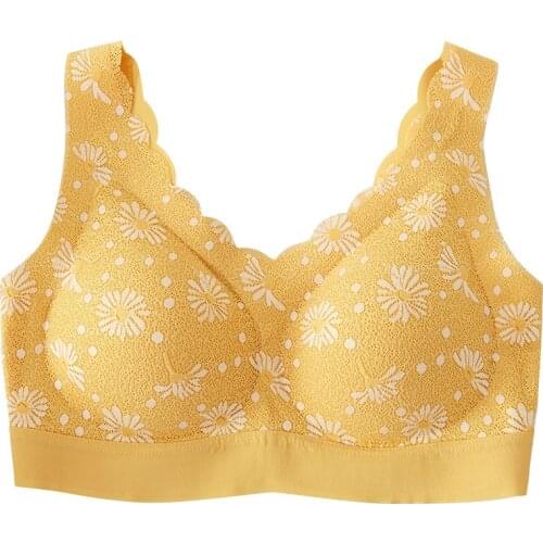 Thailand Latex women underwear traceless sleep push up bra without underwire beauty vest type sexy bra lingerie