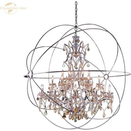 Traditional LED Chandeliers Lighting Crystal Luxury Ball Metal Indoor Lamp Lustre for Living Room Bedroom Dining Room Villa